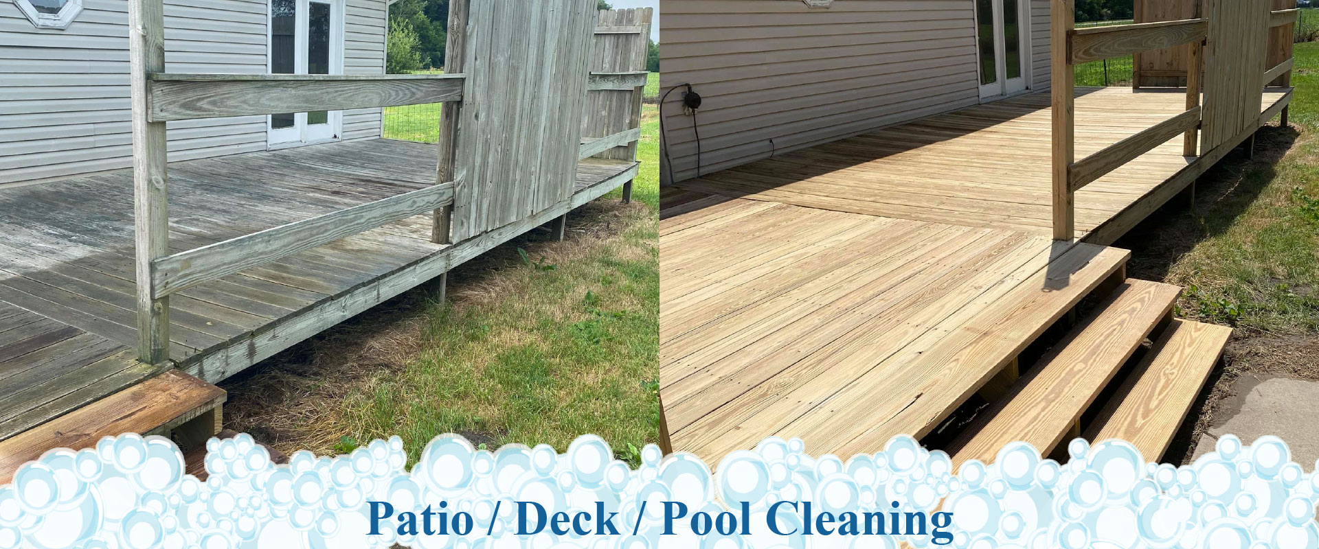 patio deck and pool pressure washing cleaning