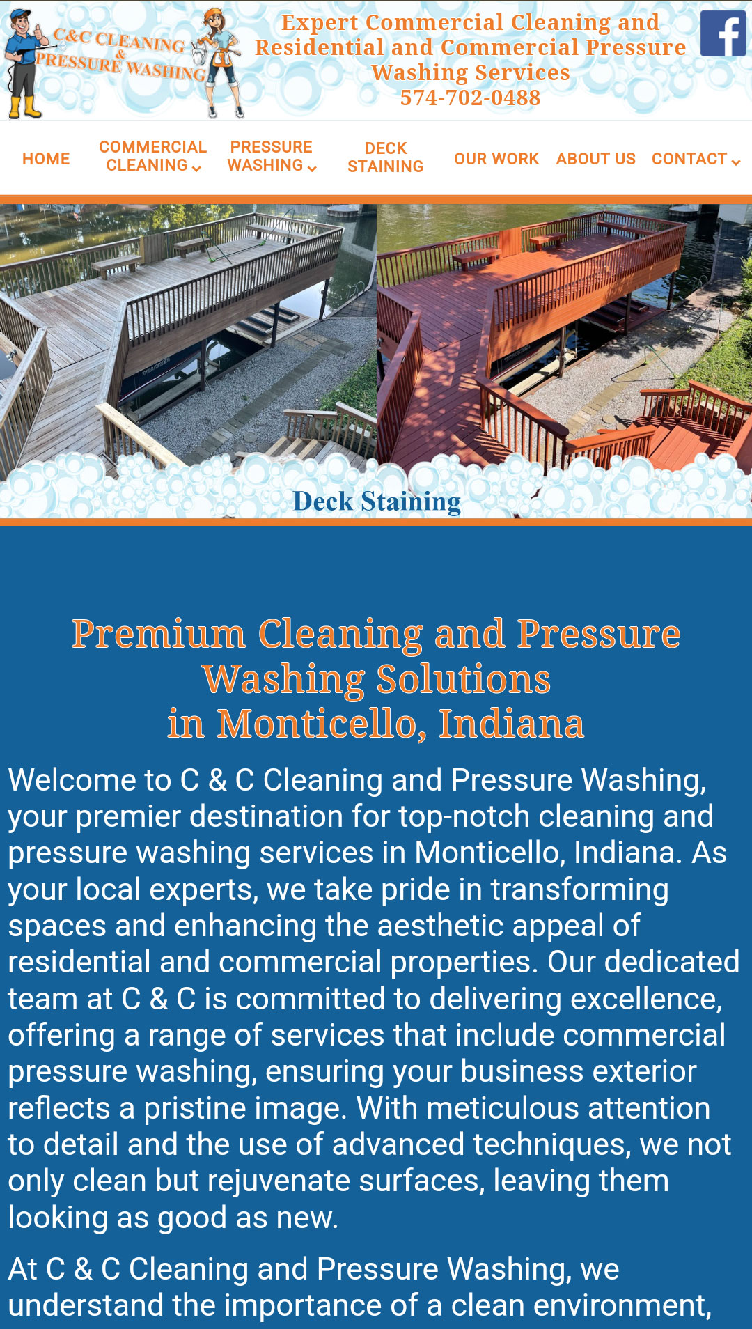 c&c cleaning and pressure washing services web design indiana